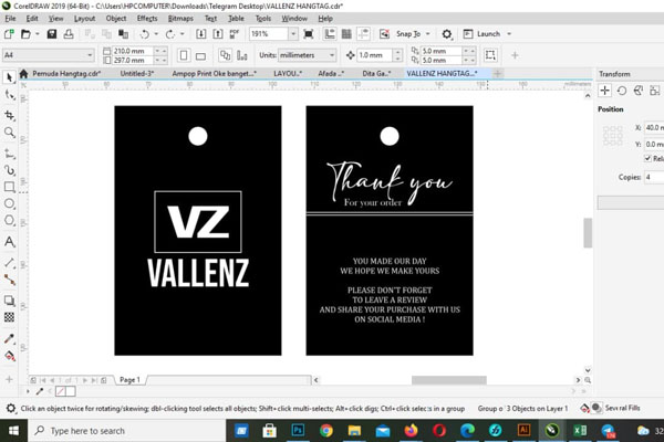 Preview Label Vallenz Hangtag